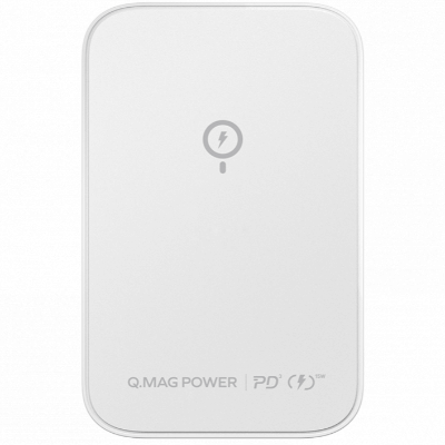 Q.Mag Power PD 3.0 磁吸無線充流動電源 (5000mAh) - 白